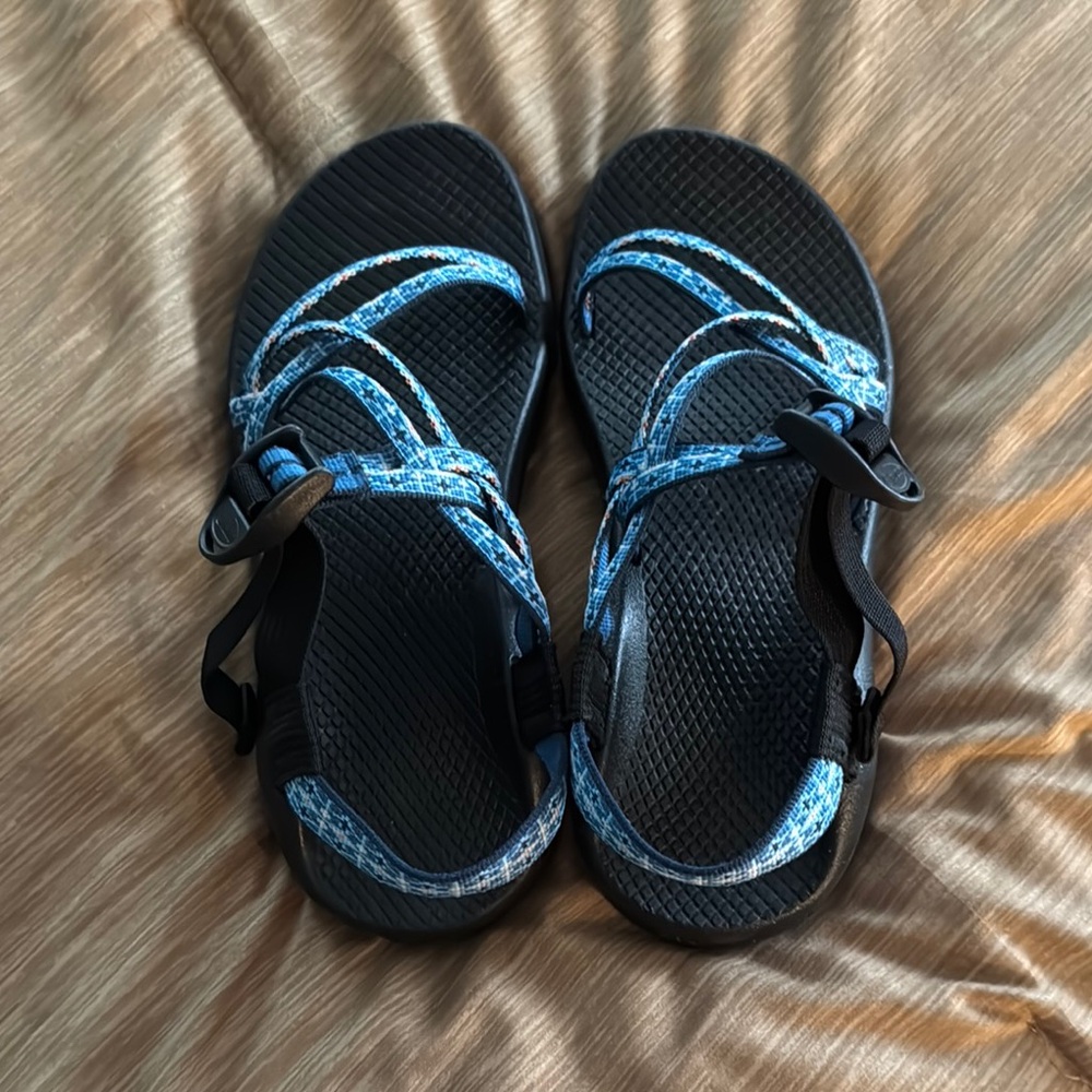 Black and Blue Chaco ZX 1 Sandals
